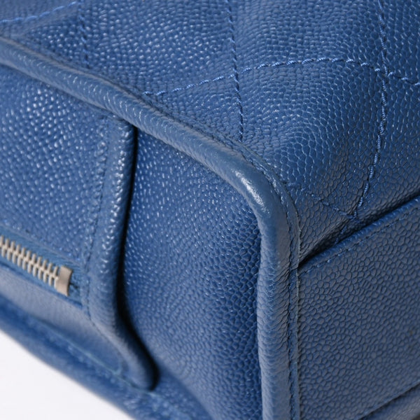 CHANEL シャネル Deauville ドーヴィルライン チェーンショルダーバッグ 20番台 ココマーク キャビアスキン ブルー 美品 中古 4a004361