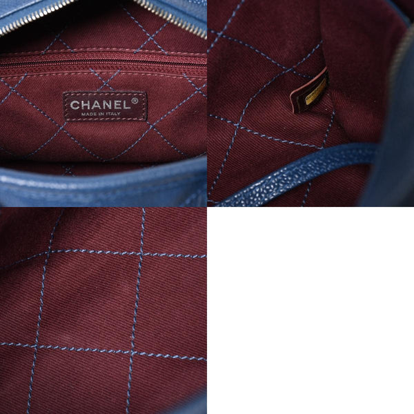 CHANEL シャネル Deauville ドーヴィルライン チェーンショルダーバッグ 20番台 ココマーク キャビアスキン ブルー 美品 中古 4a004361