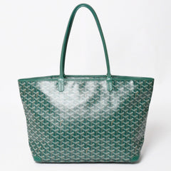 新品同様品 GOYARD ゴヤール アルトワMM トートバッグ ハンドバッグ コーティングキャンバス レザー グリーン 中古 4a004366