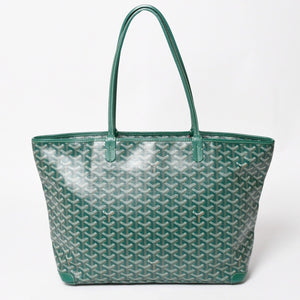 新品同様品 GOYARD ゴヤール アルトワMM トートバッグ ハンドバッグ コーティングキャンバス レザー グリーン 中古 4a004366