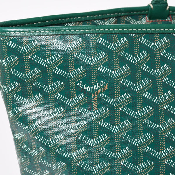 新品同様品 GOYARD ゴヤール アルトワMM トートバッグ ハンドバッグ コーティングキャンバス レザー グリーン 中古 4a004366