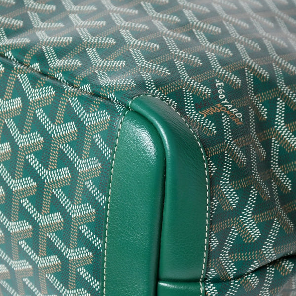 新品同様品 GOYARD ゴヤール アルトワMM トートバッグ ハンドバッグ コーティングキャンバス レザー グリーン 中古 4a004366