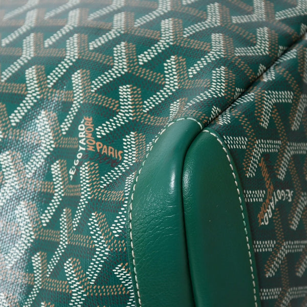 新品同様品 GOYARD ゴヤール アルトワMM トートバッグ ハンドバッグ コーティングキャンバス レザー グリーン 中古 4a004366