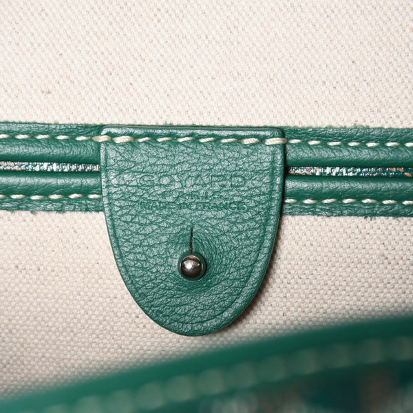 新品同様品 GOYARD ゴヤール アルトワMM トートバッグ ハンドバッグ コーティングキャンバス レザー グリーン 中古 4a004366