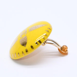 Very good condition CHANEL Coco mark earrings Weight approx. 29.89g 97P stamp Resin GP Metal Gold Yellow Binaural Used 4c069685