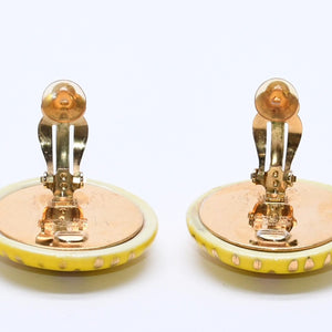Very good condition CHANEL Coco mark earrings Weight approx. 29.89g 97P stamp Resin GP Metal Gold Yellow Binaural Used 4c069685