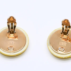 Very good condition CHANEL Coco mark earrings Weight approx. 29.89g 97P stamp Resin GP Metal Gold Yellow Binaural Used 4c069685