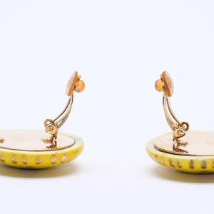 Very good condition CHANEL Coco mark earrings Weight approx. 29.89g 97P stamp Resin GP Metal Gold Yellow Binaural Used 4c069685