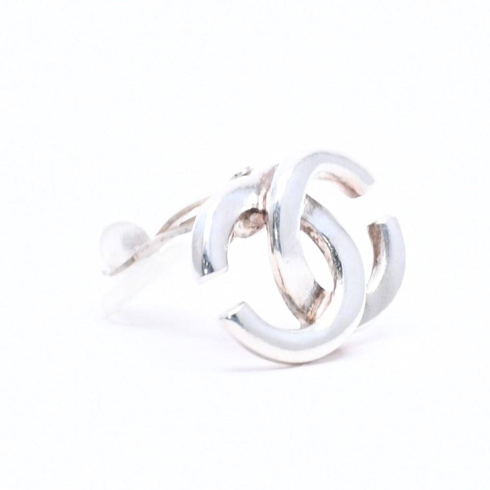 CHANEL VINTAGE Vintage Coco Mark Earrings Weight Approx. 6.14g 01A Engraved Metal Silver Binaural Good Condition Used 4c069468