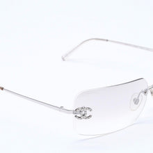 Load image into Gallery viewer, 極美品 CHANEL シャネル リムレス サングラス アイウェア 4017-D c.159/6I サイズ62□17 120 ココマーク ラインストーン 中古 4a004362