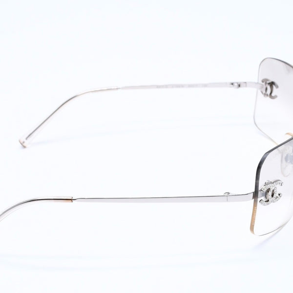 Very Good Condition CHANEL Rimless Sunglasses Eyewear 4017-D c.159/6I Size 62□17 120 Coco Mark Rhinestone Used 4a004362