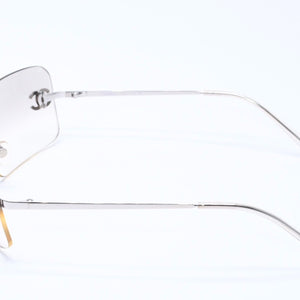 Very Good Condition CHANEL Rimless Sunglasses Eyewear 4017-D c.159/6I Size 62□17 120 Coco Mark Rhinestone Used 4a004362