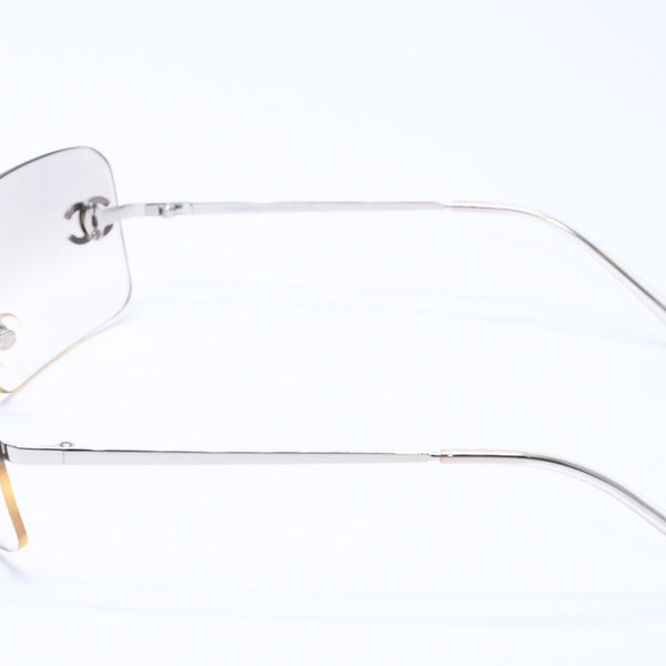 Very Good Condition CHANEL Rimless Sunglasses Eyewear 4017-D c.159/6I Size 62□17 120 Coco Mark Rhinestone Used 4a004362