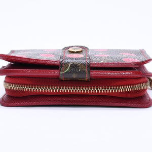 LOUIS VUITTON Monogram Cherry Compact Zip M95005 Bifold Wallet Takashi Murakami Brown Red CA0045 Good Condition Used 4a004363
