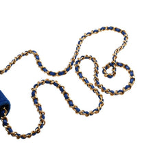 Load image into Gallery viewer, 極美品 CHANEL シャネル マイクロ マトラッセ チェーンショルダーバッグ 1番台 ココマーク ベロア レザー ブルー 中古 4a002798