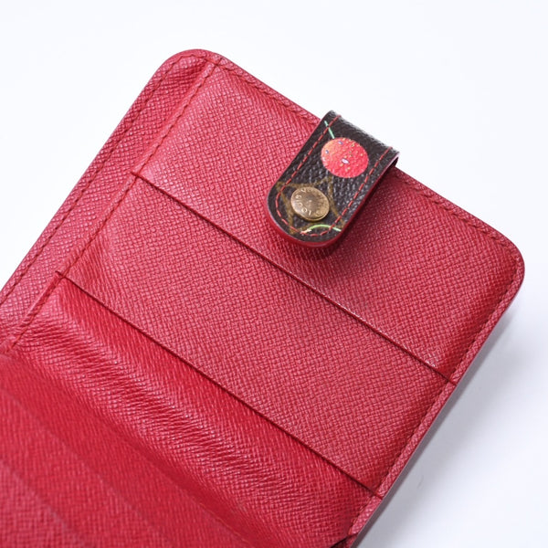 LOUIS VUITTON Monogram Cherry Compact Zip M95005 Bifold Wallet Takashi Murakami Brown Red CA0045 Good Condition Used 4a004363