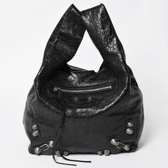 Very Good Condition BALENCIAGA Tote Bag Shopper Bag Arena Lambskin 780976 Black Used 4a004364
