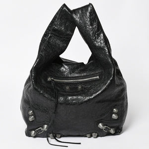 Very Good Condition BALENCIAGA Tote Bag Shopper Bag Arena Lambskin 780976 Black Used 4a004364