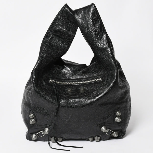 Very Good Condition BALENCIAGA Tote Bag Shopper Bag Arena Lambskin 780976 Black Used 4a004364