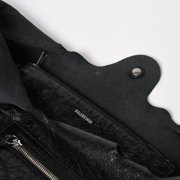 Very Good Condition BALENCIAGA Tote Bag Shopper Bag Arena Lambskin 780976 Black Used 4a004364