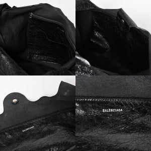 Very Good Condition BALENCIAGA Tote Bag Shopper Bag Arena Lambskin 780976 Black Used 4a004364