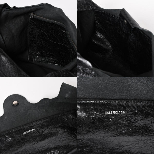 Very Good Condition BALENCIAGA Tote Bag Shopper Bag Arena Lambskin 780976 Black Used 4a004364