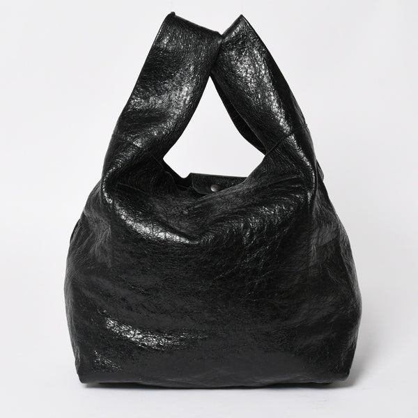 Very Good Condition BALENCIAGA Tote Bag Shopper Bag Arena Lambskin 780976 Black Used 4a004364