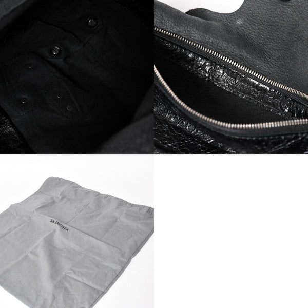 Very Good Condition BALENCIAGA Tote Bag Shopper Bag Arena Lambskin 780976 Black Used 4a004364