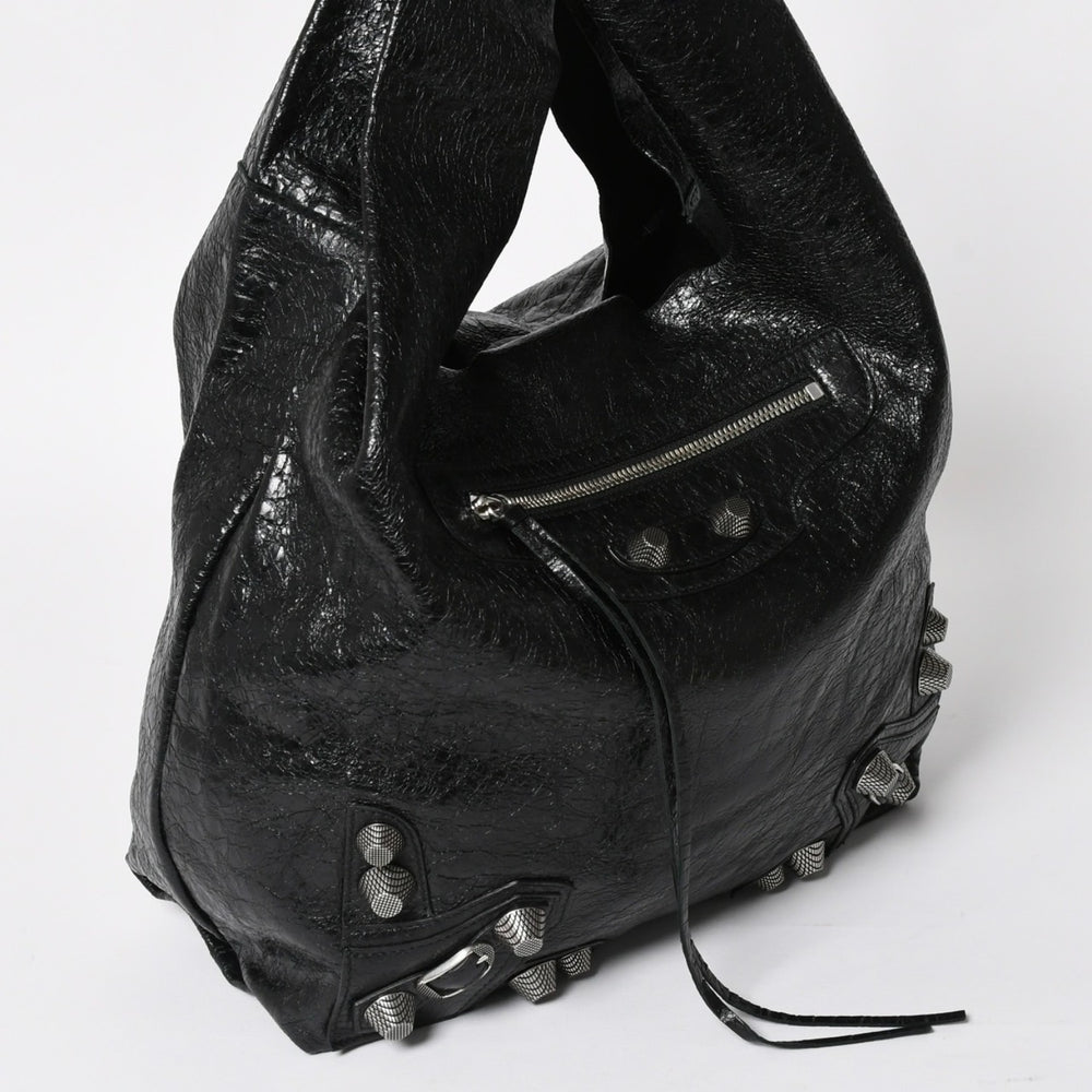 極美品 BALENCIAGA バレンシアガ ル カゴール トートバッグ ショッパーバッグ アリーナラムスキン 780976 ブラック 中古 4a004364