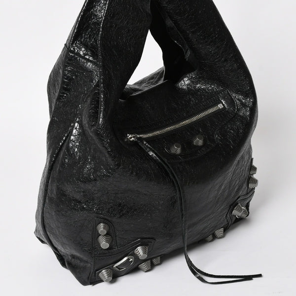 Very Good Condition BALENCIAGA Tote Bag Shopper Bag Arena Lambskin 780976 Black Used 4a004364