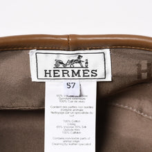 画像をギャラリービューアに読み込む, 極美品 HERMES エルメス サントノーレ コットンベレー帽 2234 クルードセル セリエボタン コットンデニム ブラウン 57サイズ 中古 4a004466