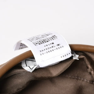 極美品 HERMES エルメス サントノーレ コットンベレー帽 2234 クルードセル セリエボタン コットンデニム ブラウン 57サイズ 中古 4a004466