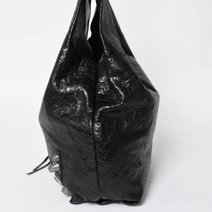 Very Good Condition BALENCIAGA Tote Bag Shopper Bag Arena Lambskin 780976 Black Used 4a004364