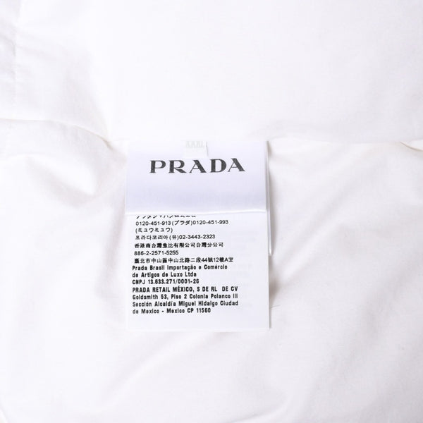 PRADA プラダ 23AW クロップド コットンダウンブルゾン SGC376 ショート丈 パファー ホワイト ラバープレート トライアングルロゴ XXLサイズ RFID 美品 中古 4a004300
