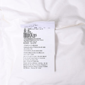 PRADA プラダ 23AW クロップド コットンダウンブルゾン SGC376 ショート丈 パファー ホワイト ラバープレート トライアングルロゴ XXLサイズ RFID 美品 中古 4a004300