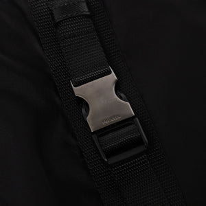 PRADA プラダ Re-Nylonトライアングルロゴ スカート 21H875 ストライプ メタルバックル 36Sサイズ ブラック シルバー金具 美品 中古 4a004299