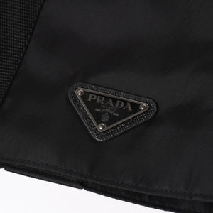 PRADA プラダ Re-Nylonトライアングルロゴ スカート 21H875 ストライプ メタルバックル 36Sサイズ ブラック シルバー金具 美品 中古 4a004299