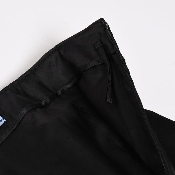PRADA プラダ Re-Nylonトライアングルロゴ スカート 21H875 ストライプ メタルバックル 36Sサイズ ブラック シルバー金具 美品 中古 4a004299