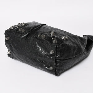 Very Good Condition BALENCIAGA Tote Bag Shopper Bag Arena Lambskin 780976 Black Used 4a004364
