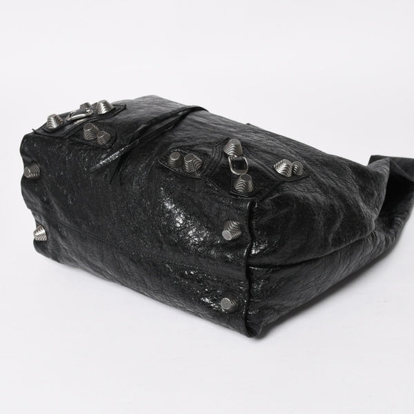 Very Good Condition BALENCIAGA Tote Bag Shopper Bag Arena Lambskin 780976 Black Used 4a004364