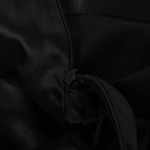 PRADA プラダ Re-Nylonトライアングルロゴ スカート 21H875 ストライプ メタルバックル 36Sサイズ ブラック シルバー金具 美品 中古 4a004299