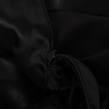 画像をギャラリービューアに読み込む, PRADA プラダ Re-Nylonトライアングルロゴ スカート 21H875 ストライプ メタルバックル 36Sサイズ ブラック シルバー金具 美品 中古 4a004299