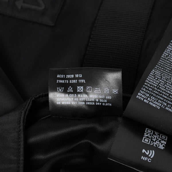 PRADA プラダ Re-Nylonトライアングルロゴ スカート 21H875 ストライプ メタルバックル 36Sサイズ ブラック シルバー金具 美品 中古 4a004299