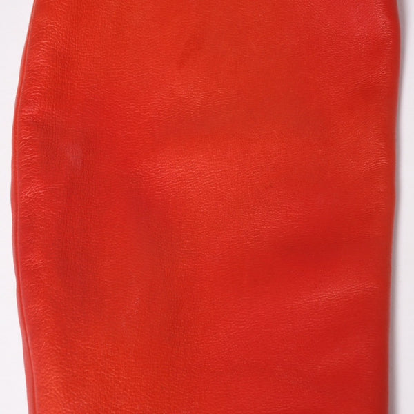 CHANEL シャネル VINTAGE ヴィンテージ ノーカラージャケット 31822 サイズ38 ココマーク レザー シルク レッド 美品 中古 4a004462