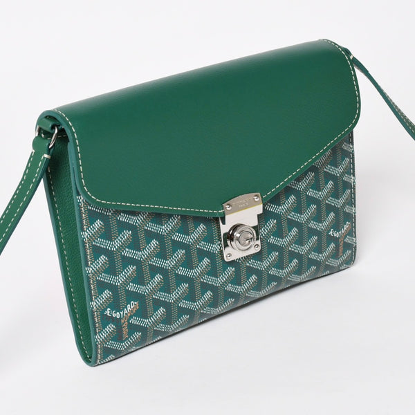 新品同様 GOYARD ゴヤール Chypre シープル ポーチウォレット ショルダーバッグ CHYPRPPMLTY09CL09P グリーン 中古 4a004367