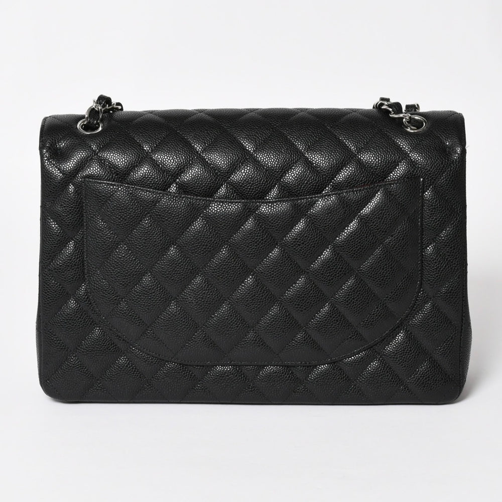 新品同様 CHANEL シャネル デカマトラッセ33 チェーンショルダーバッグ 17番台 ココマーク キャビアスキン ブラック SV金具 中古 4a004396