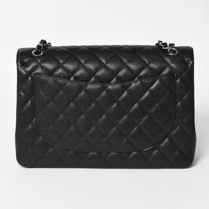 新品同様 CHANEL シャネル デカマトラッセ33 チェーンショルダーバッグ 17番台 ココマーク キャビアスキン ブラック SV金具 中古 4a004396