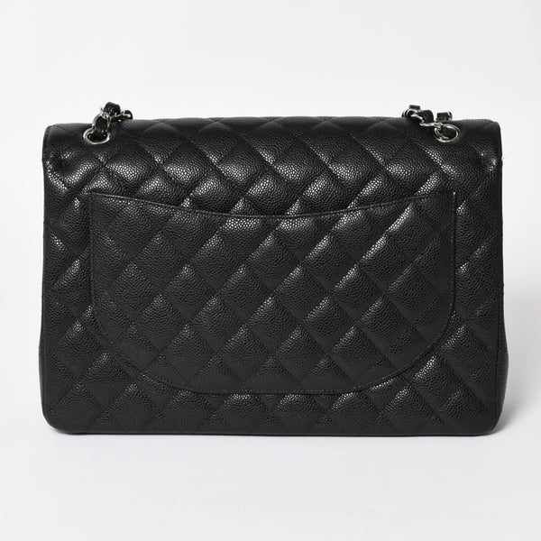 新品同様 CHANEL シャネル デカマトラッセ33 チェーンショルダーバッグ 17番台 ココマーク キャビアスキン ブラック SV金具 中古 4a004396