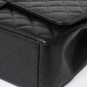 新品同様 CHANEL シャネル デカマトラッセ33 チェーンショルダーバッグ 17番台 ココマーク キャビアスキン ブラック SV金具 中古 4a004396