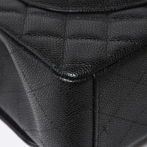 新品同様 CHANEL シャネル デカマトラッセ33 チェーンショルダーバッグ 17番台 ココマーク キャビアスキン ブラック SV金具 中古 4a004396